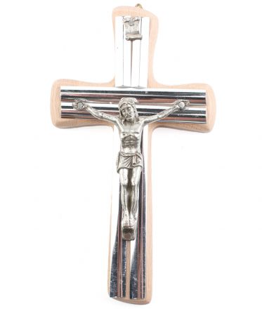 image:Image Kříž na zeď světlé dřevo 15 cm