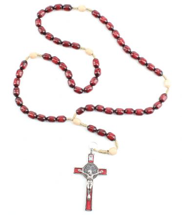 image:Image Růženec dřevěný větší s křížem sv. Benedikta bordó