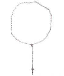 image:Image Růženec mléčně bílý korálek, medailka kalich, kříž papežský