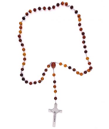 image:Image Růženec velký, imitace jantaru, kříž Benedikt 11,5 cm