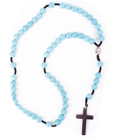 image:Image Růženec howlit tyrkysový, medailka Panna Maria, kříž hematit