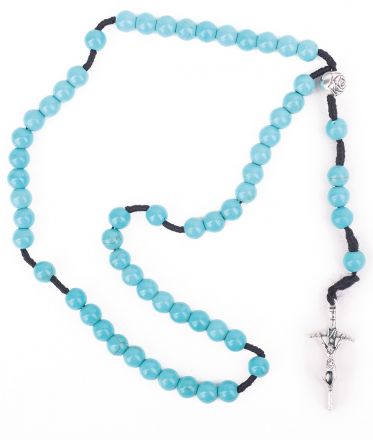 image:Image Růženec howlit tyrkysový, medailka růže, kříž papežský