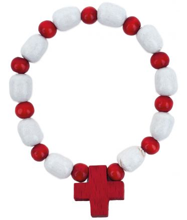 image:Image Náramek desátek, dřevěný, bílý