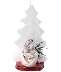 Svíce stromek se Svatou rodinou, bílý, 20 cm image:Image Svíce stromek se Svatou rodinou, bílý, 20 cm