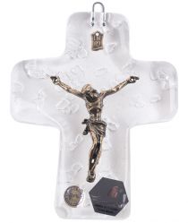 image:Image Kříž na zeď - křišťál s korpusem, bezbarvý dekor, 11,5 cm