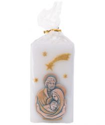 image:Image Svíce Svatá rodina, kvádr bílý, zlatorůžová barva