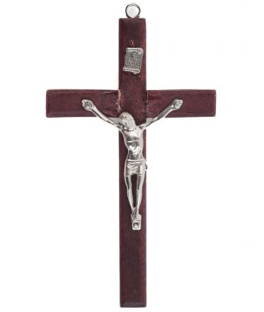 image:Image Kříž na zeď s korpusem 12 cm, tmavý