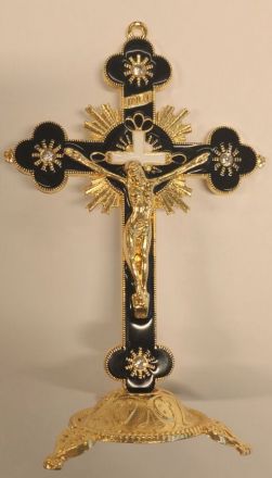 image:Image Kříž stojací kovový v krabičce, černý 14 cm