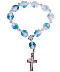 image:Image Růženec desátek, průhledný modře žíhaný