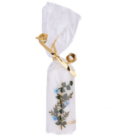 image:Image Svíce zdobená, květy, modrá