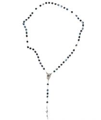 image:Image Růženec, korálek kovově černý + voda z Lurd, kříž papežský