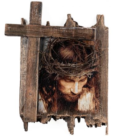 image:Image Obraz na desce - Ježíš s trnovou korunou