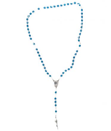 image:Image Růženec, korálek kovově tyrkysový, voda z Lurd, kříž papežský