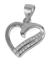 Srdíčko s bílými zirkony, 12 mm image:Image Srdíčko s bílými zirkony, 12 mm