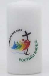 Svíce s potiskem Jubilejní rok 2025 50 x 100 mm image:Image Svíce s potiskem Jubilejní rok 2025 50 x 100 mm