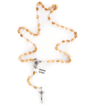 image:Image Růženec dřevo oliva, voda z Lurd, kříž papežský