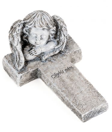 image:Image Dekorace vzpomínková - anděl na kříži 17 cm
