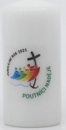 image:Image Svíce s potiskem Jubilejní rok 2025 60 x120 mm