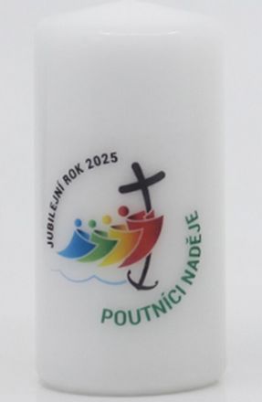 image:Image Svíce s potiskem Jubilejní rok 2025 50 x 100 mm