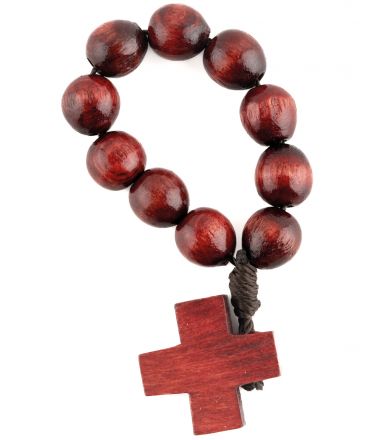 image:Image Růženec desátek malý dřevěný vínový