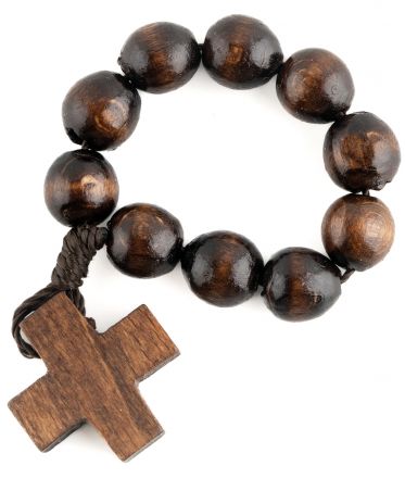 image:Image Růženec desátek malý dřevěný tmavě hnědý