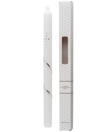 image:Image Křestní svíce se zdobením bílo-stříbrné barvy