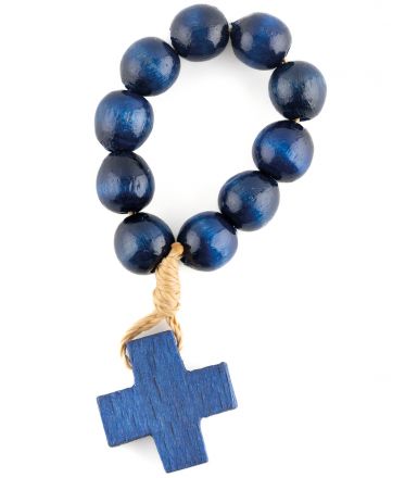 image:Image Růženec desátek malý dřevěný modrý