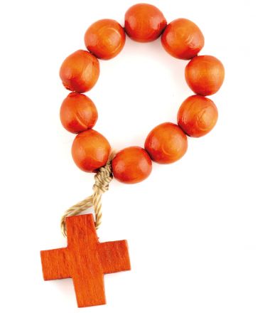 image:Image Růženec desátek malý dřevěný oranžový