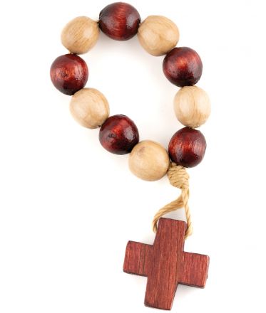 image:Image Růženec desátek malý dřevěný dvoubarevný