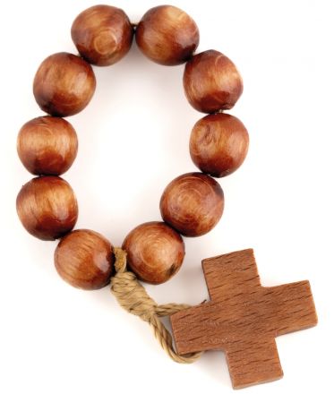 image:Image Růženec desátek dřevěný malý světle hnědý