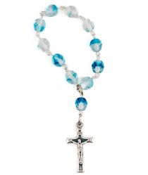 image:Image Růženec desátek, průhledný modře žíhaný