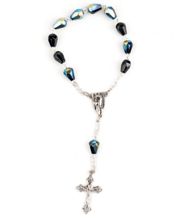 image:Image Růženec desátek, korálek černý broušený s kovovým leskem