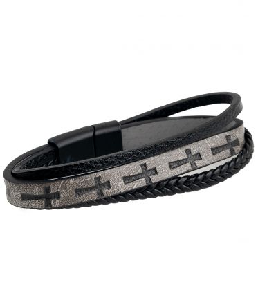 image:Image Náramek kožený - křížek, magnet