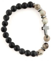 Náramek desátek + křížek hematit image:Image Náramek desátek + křížek hematit