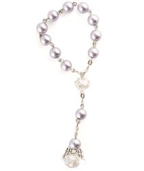 image:Image Náramek desátek - anděl + světle fialová perla se zapínáním