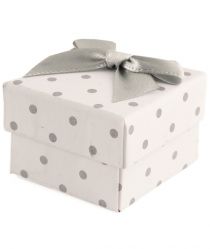 image:Image Krabička na šperky papírová bílá s šedým puntíkem