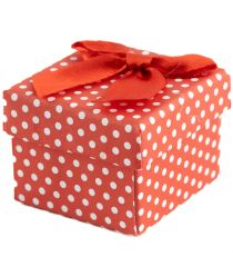 image:Image Krabička na šperky papírová červená s bílým puntíkem