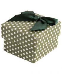 image:Image Krabička na šperky papírová zelená s bílým puntíkem