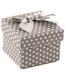 image:Image Krabička na šperky papírová šedá s bílým puntíkem