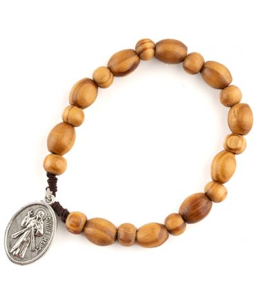 image:Image Náramek desátek, dřevo oliva-gumička