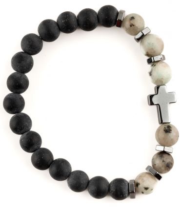 image:Image Náramek desátek + křížek hematit
