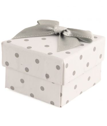 image:Image Krabička na šperky papírová bílá s šedým puntíkem