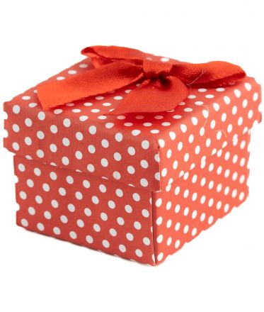 image:Image Krabička na šperky papírová červená s bílým puntíkem