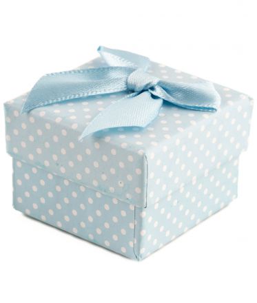 image:Image Krabička na šperky papírová modrá s bílým puntíkem