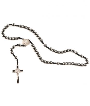 image:Image Růženec hematit, medailka a kříž Benedikt