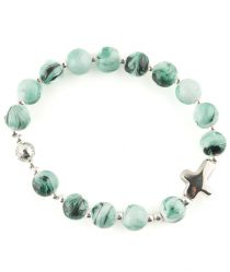 Náramek desátek,  světle zelený žíhaný image:Image Náramek desátek,  světle zelený žíhaný