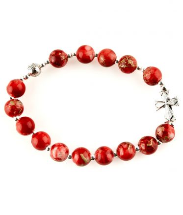 image:Image Náramek desátek,  červený žíhaný