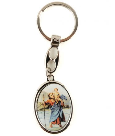 image:Image Přívěšek na klíče sv. Kryštof + sv. Antonín, oválný