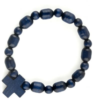 image:Image Náramek desátek, dřevěný, modrý