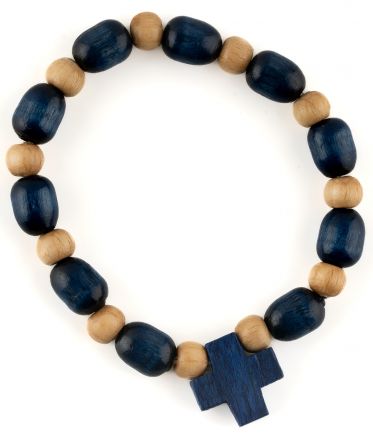 image:Image Náramek desátek, dřevěný, modrý